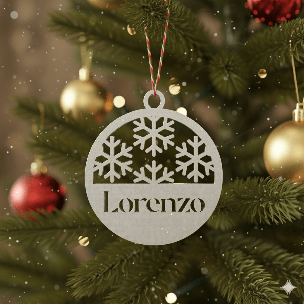 Pallina di Natale con Nome – Fiocchi di Neve