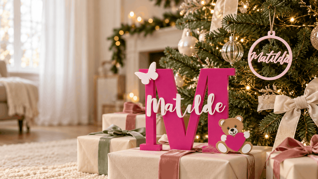 Regali di Natale personalizzati per bambini con il nome, fatti a mano in 3D
