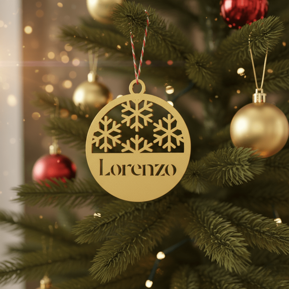 Pallina di Natale con Nome – Fiocchi di Neve