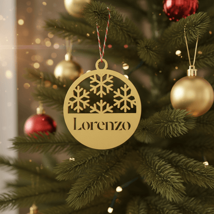 Pallina di Natale con Nome – Fiocchi di Neve