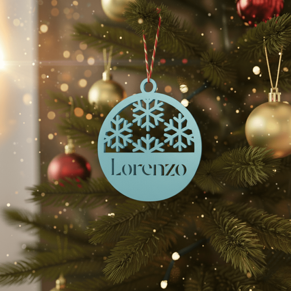 Pallina di Natale con Nome – Fiocchi di Neve