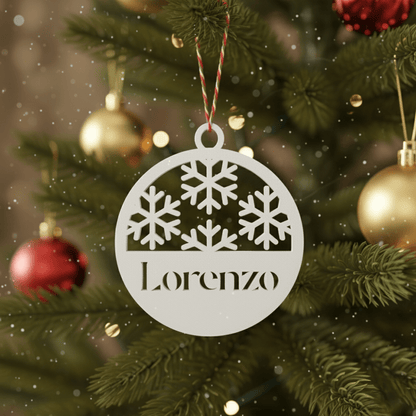 Pallina di Natale con Nome – Fiocchi di Neve
