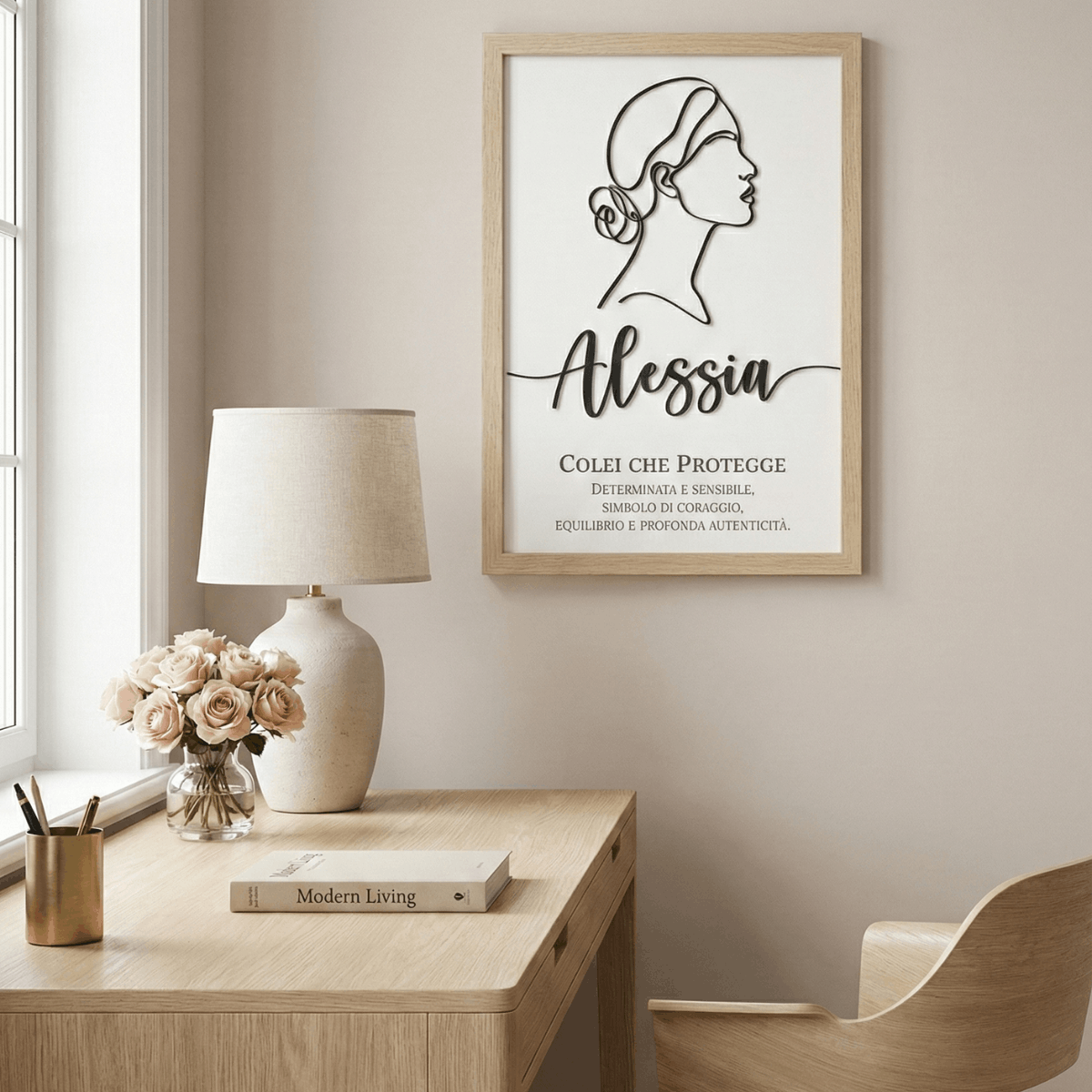 quadro line art in 3d personalizzato