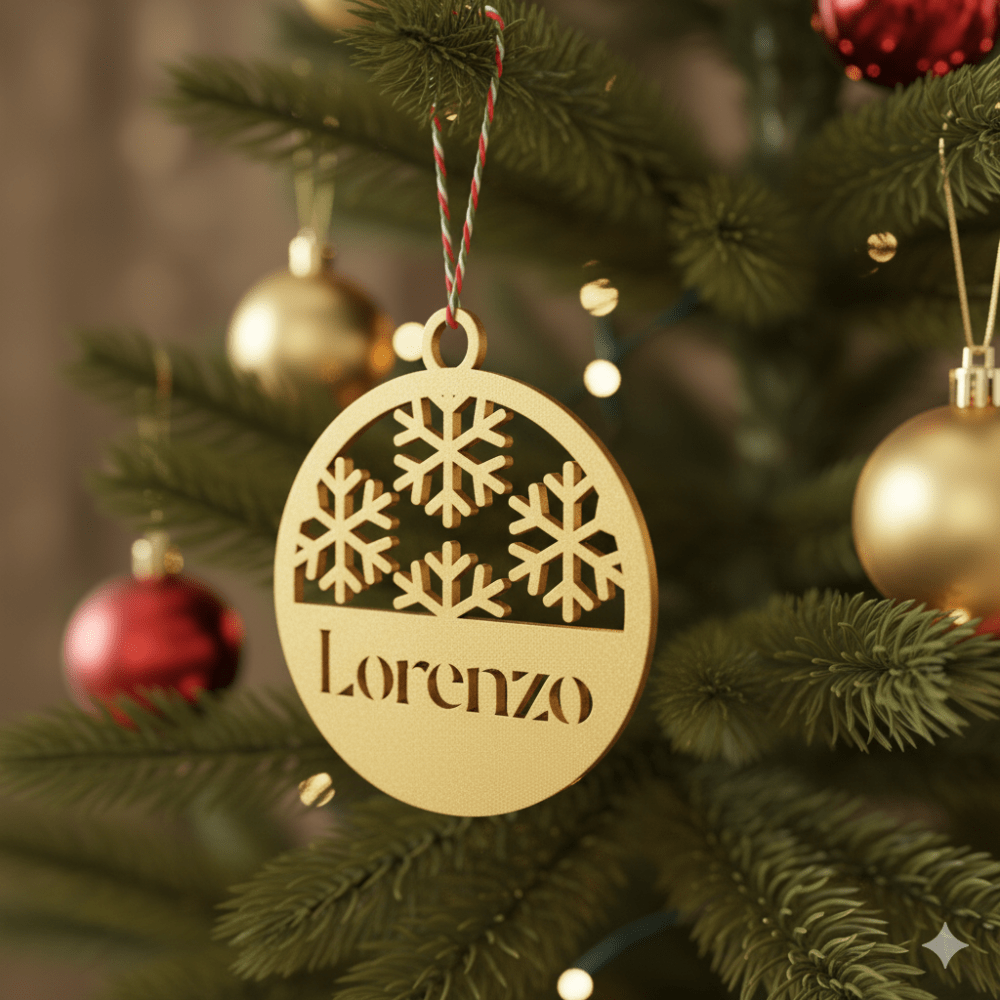 Pallina di Natale con Nome – Fiocchi di Neve