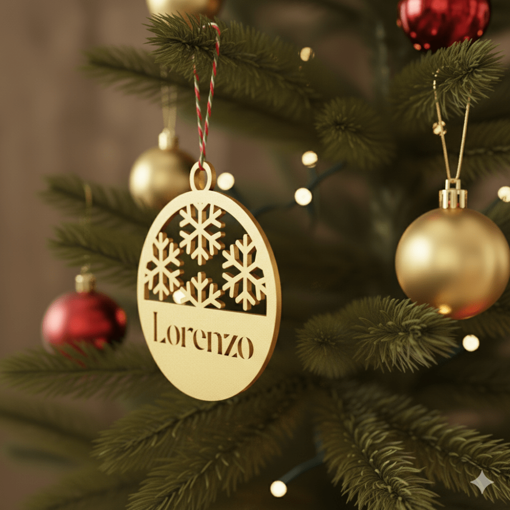 Pallina di Natale con Nome – Fiocchi di Neve