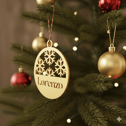 Pallina di Natale con Nome – Fiocchi di Neve