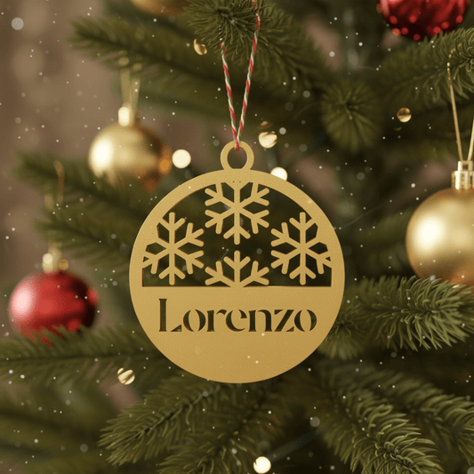 Pallina di Natale con Nome – Fiocchi di Neve