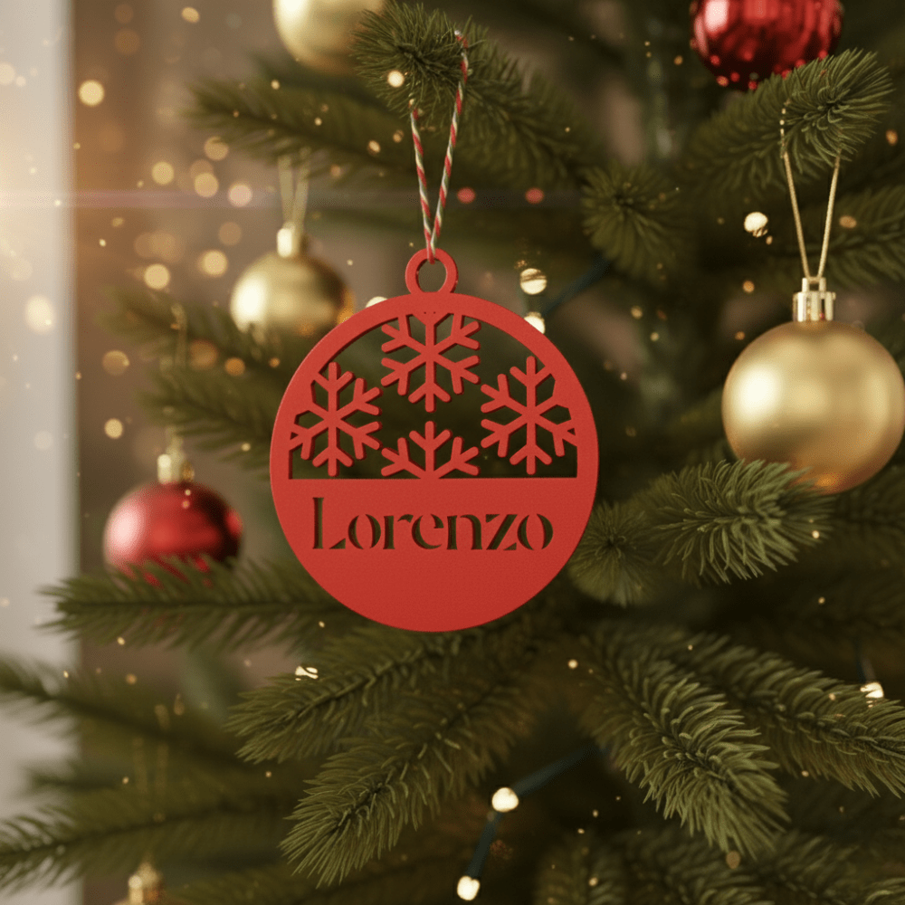Pallina di Natale con Nome – Fiocchi di Neve