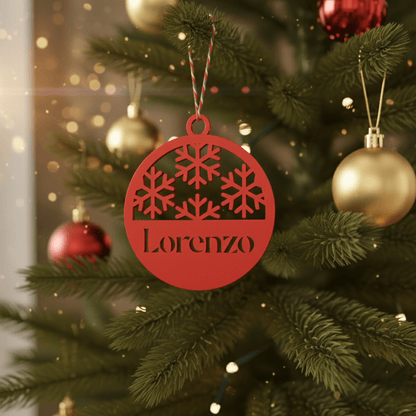 Pallina di Natale con Nome – Fiocchi di Neve