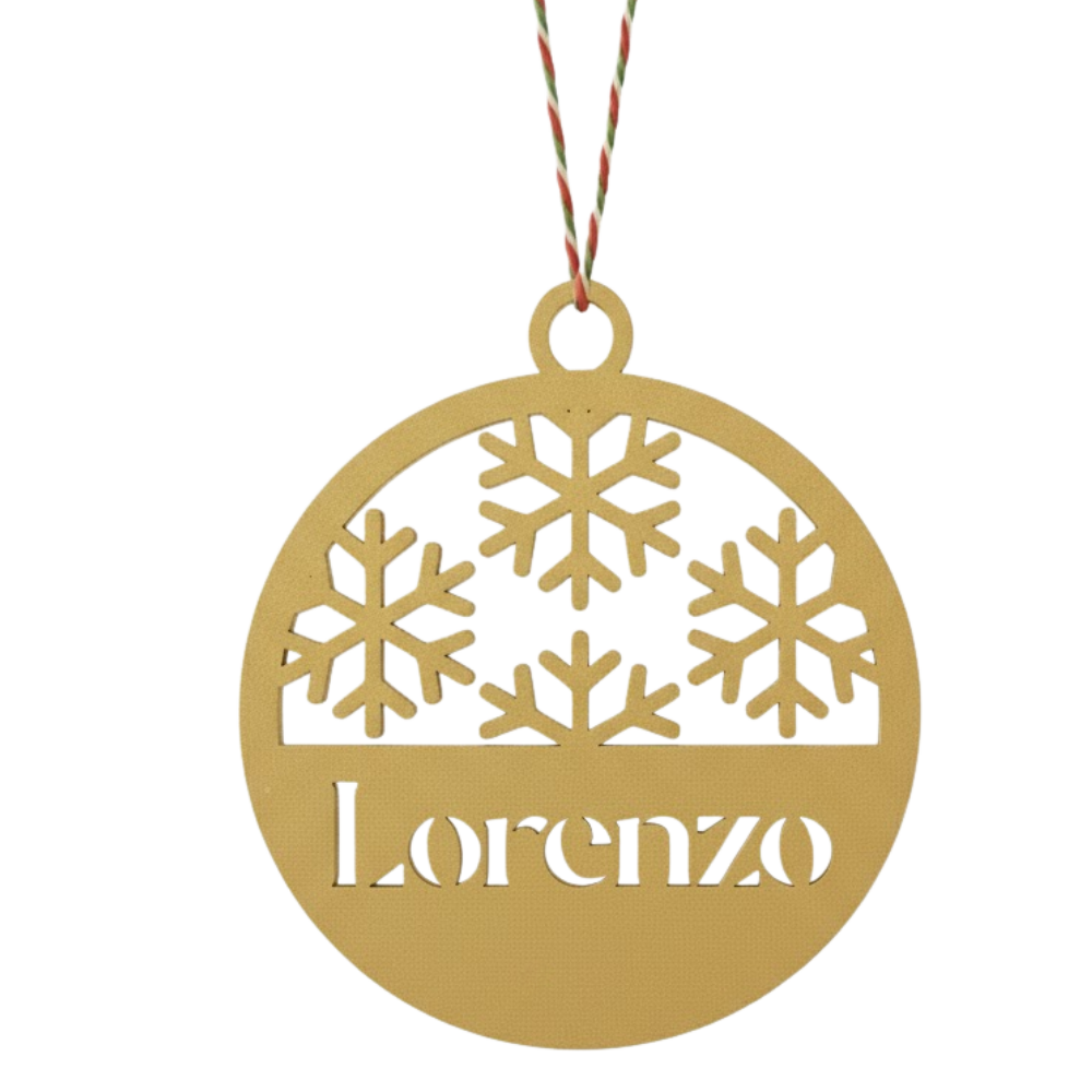 Pallina di Natale con Nome – Fiocchi di Neve